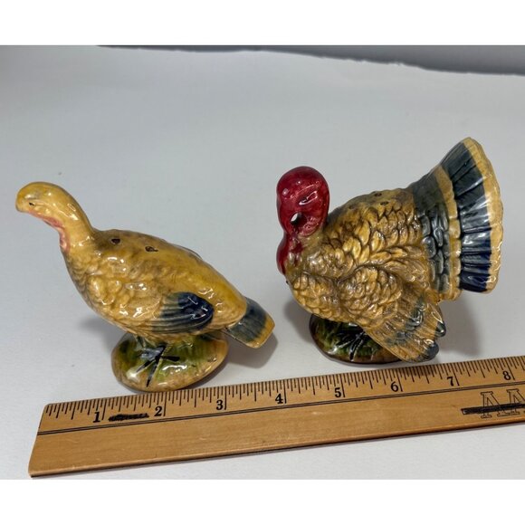 Napco Turkey Salt & Pepper Shakers Thanksgiving Table Décor Vintage 1960s - Picture 8 of 14
